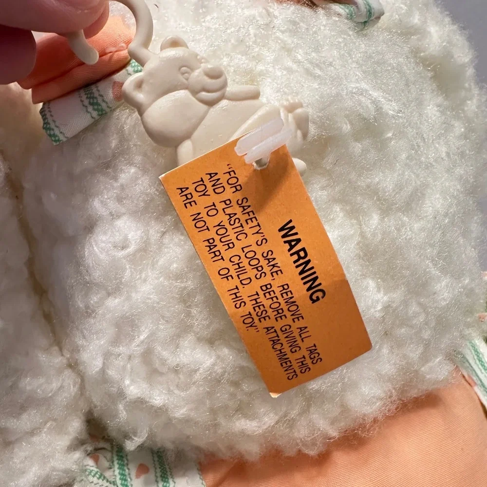 Vintage‎ 1995 Fordlet International Plush Bunny Rabbit Peach Striped Dress 18 in